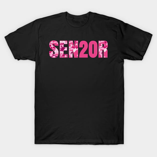 Senior 2020 Graduate Sen20r Pink Cammo Graduation Gift T-Shirt by Kimmicsts